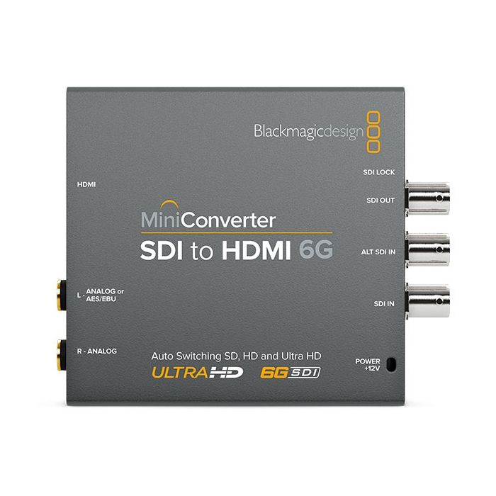 Blackmagic Design Mini Converter SDI to HDMI 6G front,Blackmagic Design Mini Converter SDI to HDMI 6G rear,Blackmagic Design Mini Converter SDI to HDMI 6G side