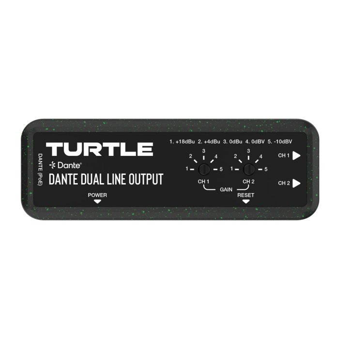 Dante Dual Channel Analog Line Output Adapter with Gain Controls