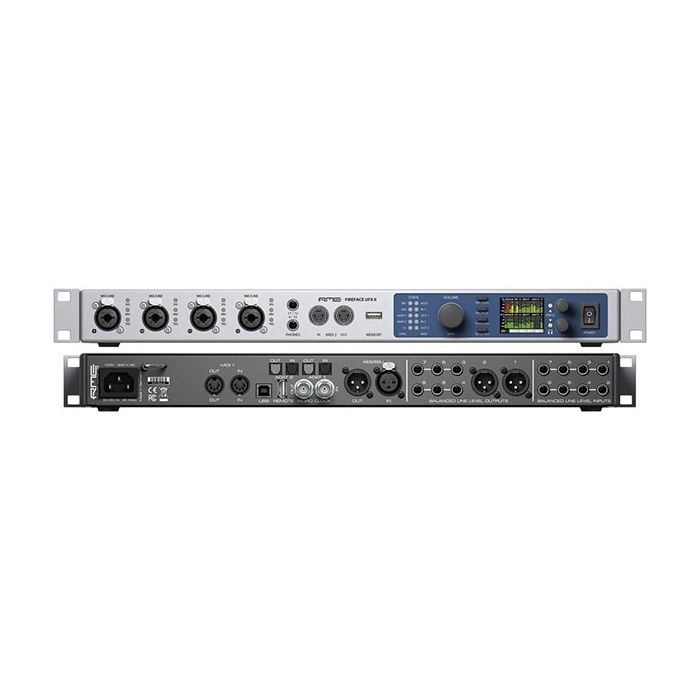 RME Fireface UFX II Front/Rear Straight,RME Fireface UFX II Front/Rear Diagonal,RME Fireface UFX II Front/Rear Zoom showing controls,RME Fireface UFX II Front/Rear Zoom showing connections