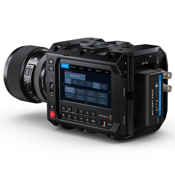 Blackmagic PYXIS 6K, rear with accessories