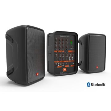 JBL Pro EON208P speaker and mixer